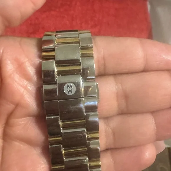 Preowned MICHELE Stainless Steel Two Tone Watch Bracelet.